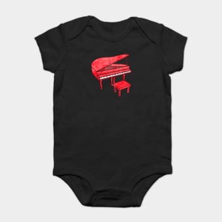 Red Piano Baby Bodysuit